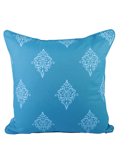 Soumya Turquoise 2 Pieces Blue & White Ethnic Motifs Pure Cotton Square Cushion Covers