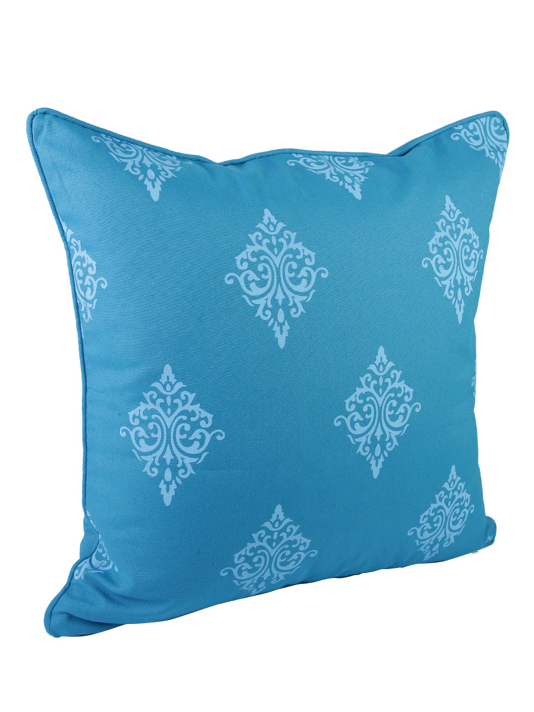 Soumya Turquoise 2 Pieces Blue & White Ethnic Motifs Pure Cotton Square Cushion Covers