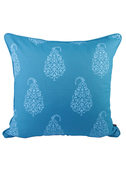 Soumya Turquoise 2 Pieces Blue & White Ethnic Motifs Pure Cotton Square Cushion Covers