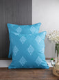 Soumya Turquoise 2 Pieces Blue & White Ethnic Motifs Pure Cotton Square Cushion Covers