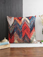 Soumya 2 Pieces Blue & Red Geometric Square Cushion Covers