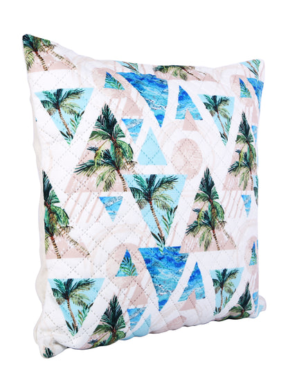 Soumya Blue & Green 2 Pieces Geometric Textured Square Cushion Covers