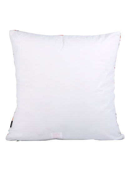 Soumya White & Red 2 Pcs Floral Square Cushion Covers