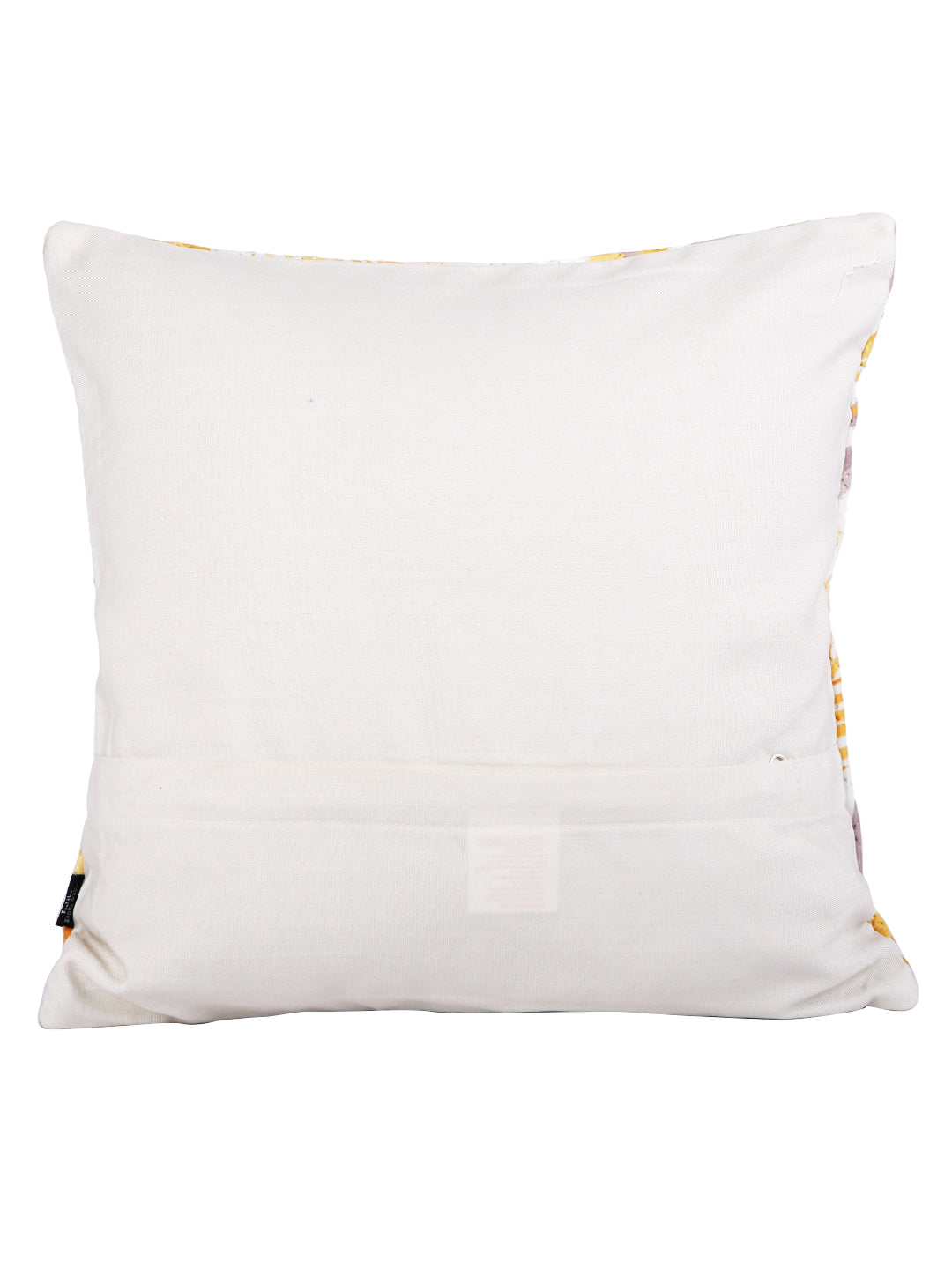 Soumya Yellow & White 2 Pcs Floral Square Cushion Covers