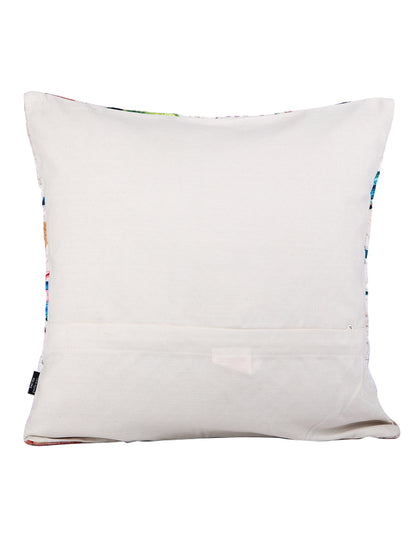 Soumya White & Green 2 Pcs Quirky Square Cushion Covers