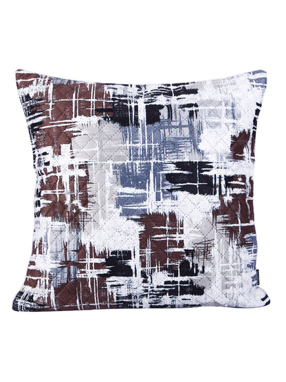 Soumya Brown & White2 Pieces Abstract Textured Square Cushion Covers