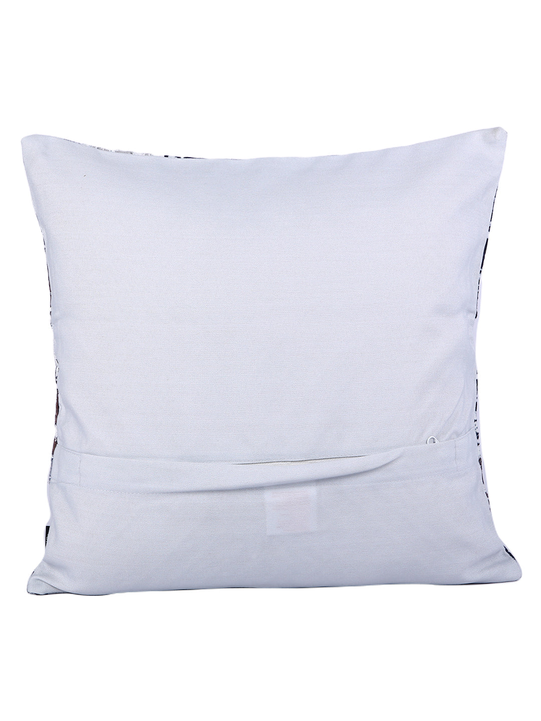 Soumya Brown & White2 Pieces Abstract Textured Square Cushion Covers