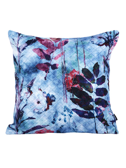 Soumya Blue & Pink 2 Pcs Floral Square Cushion Covers