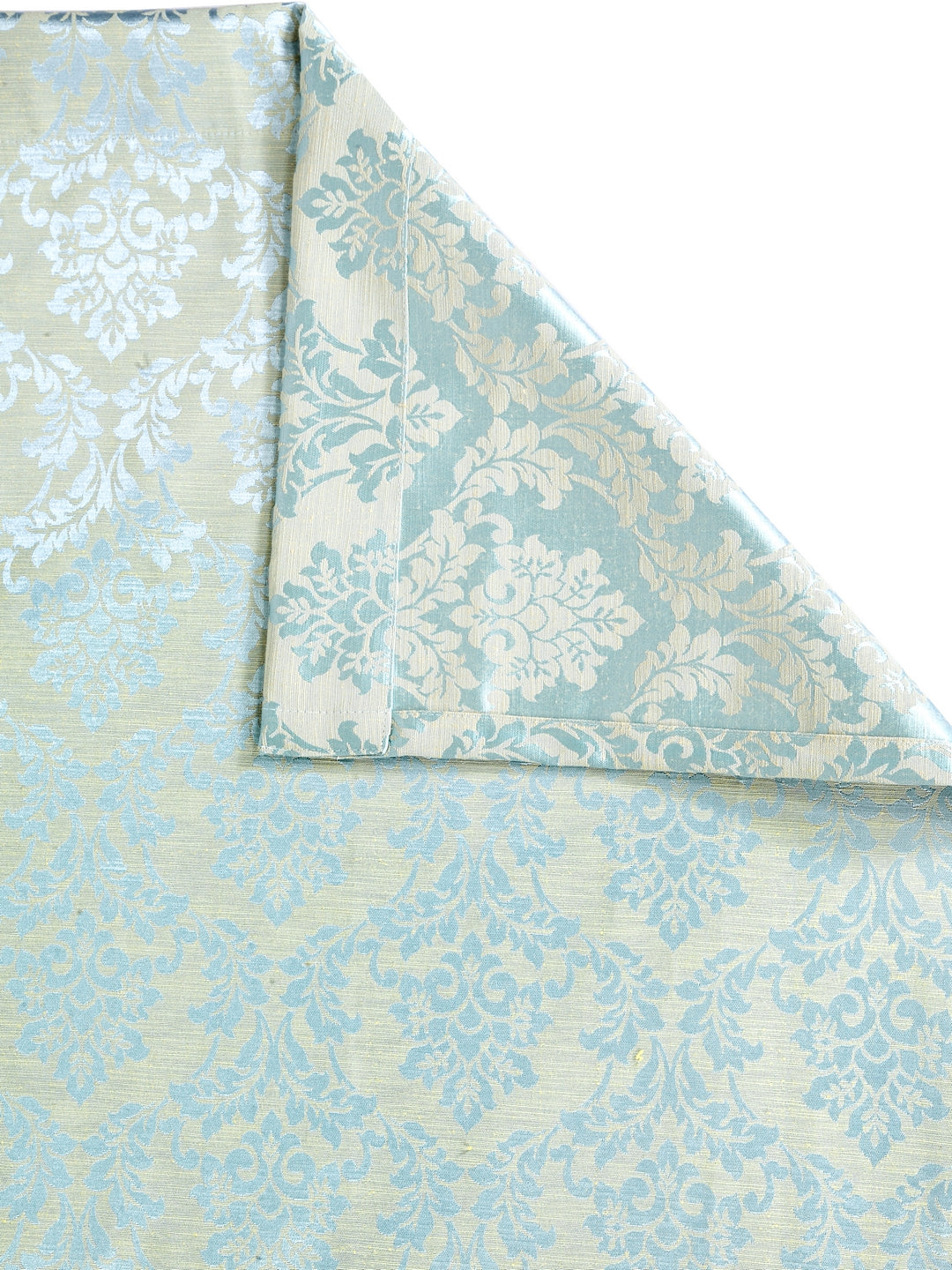Soumya Hi end Satin Finish Premium Fabric Self Design Blue Color Curtain, 1 pc