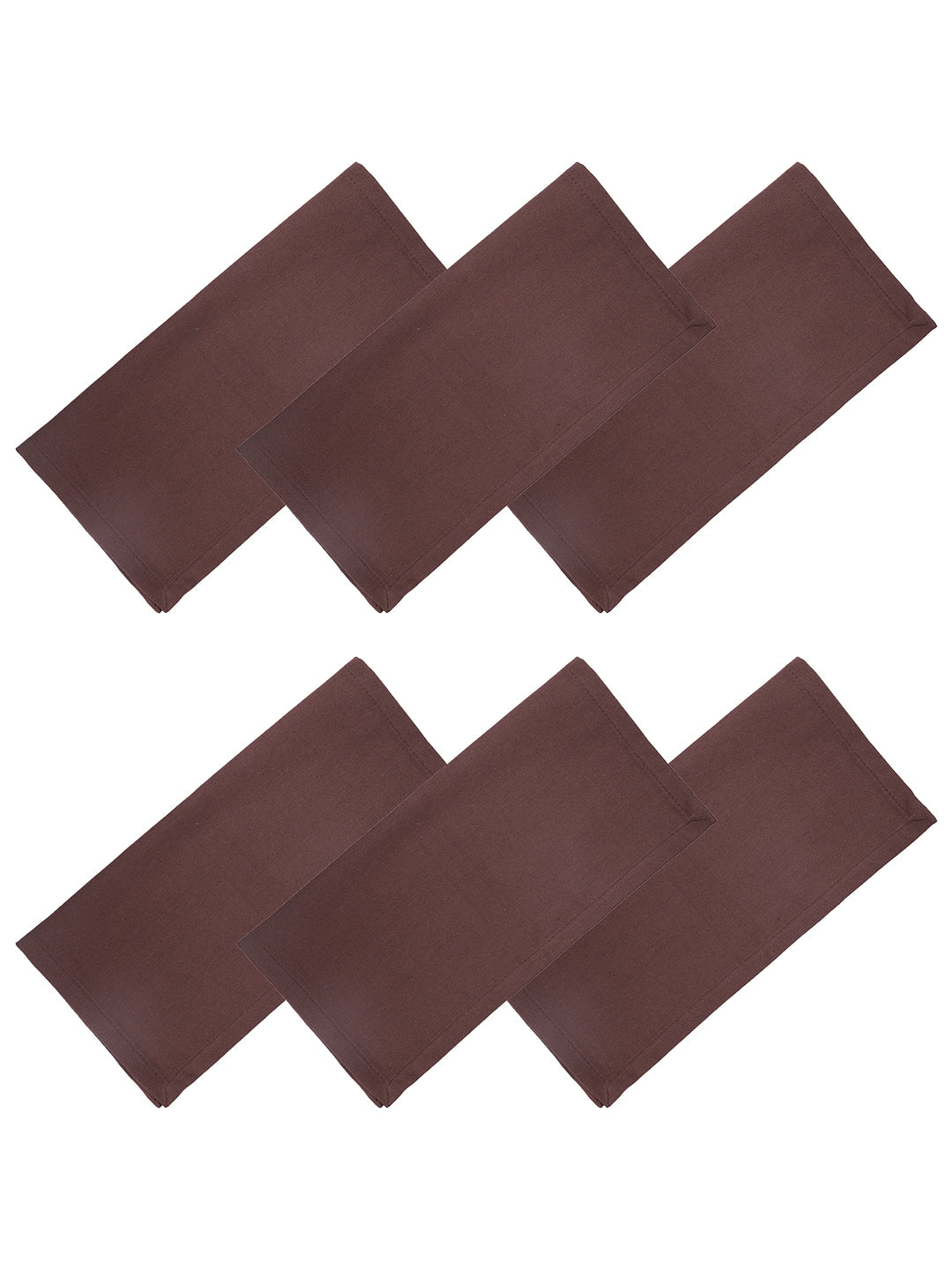 Set of 6 Cotton Plain Brown Color Table Napkin, 6pc Napkin Set