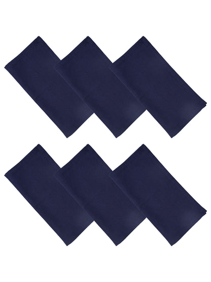 Set of 6 Cotton Plain Navy Blue Color Table Napkin, 6pc Napkin Set