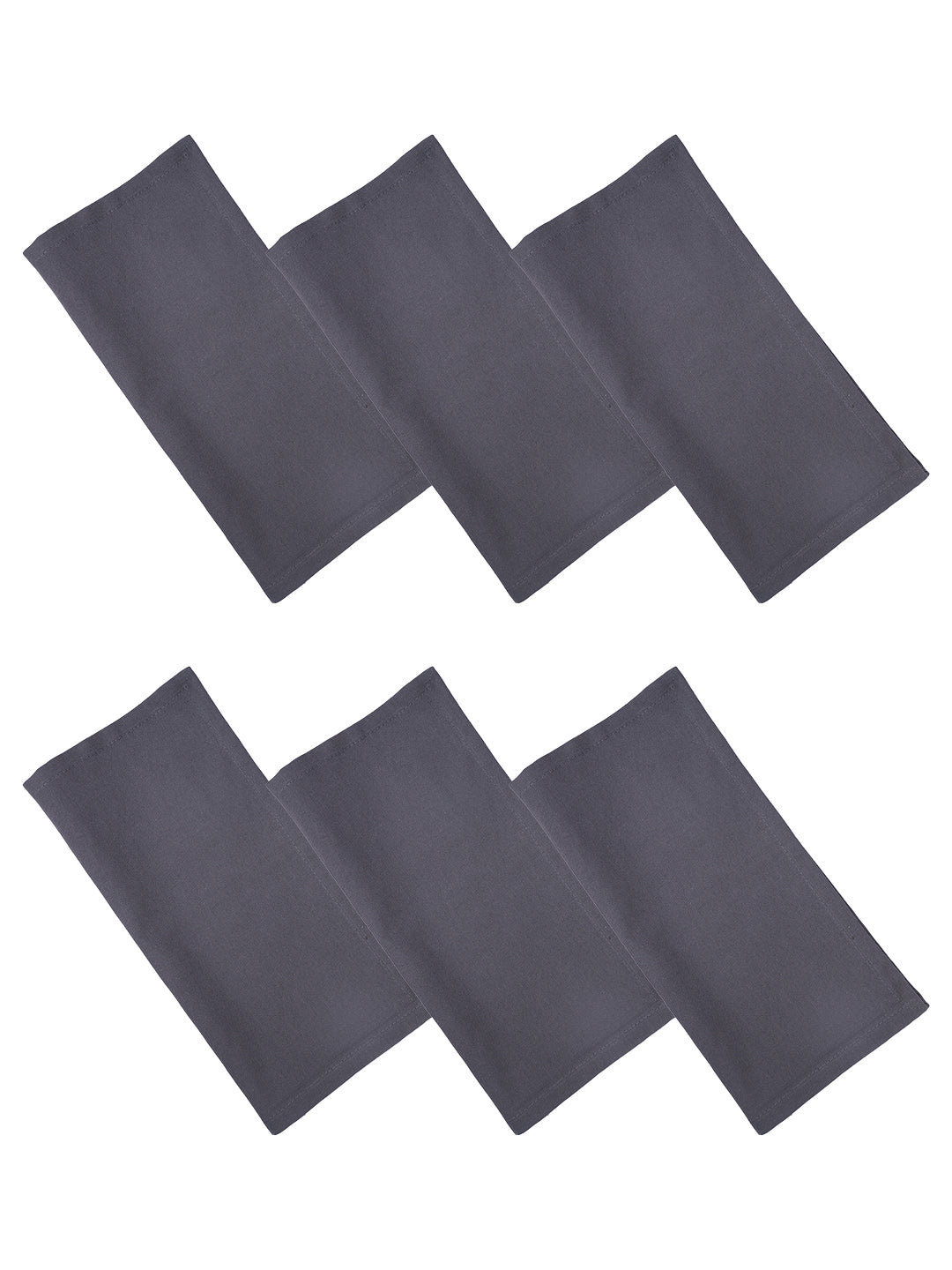 Set of 6 Cotton Plain Silver Color Table Napkin, 6pc Napkin Set