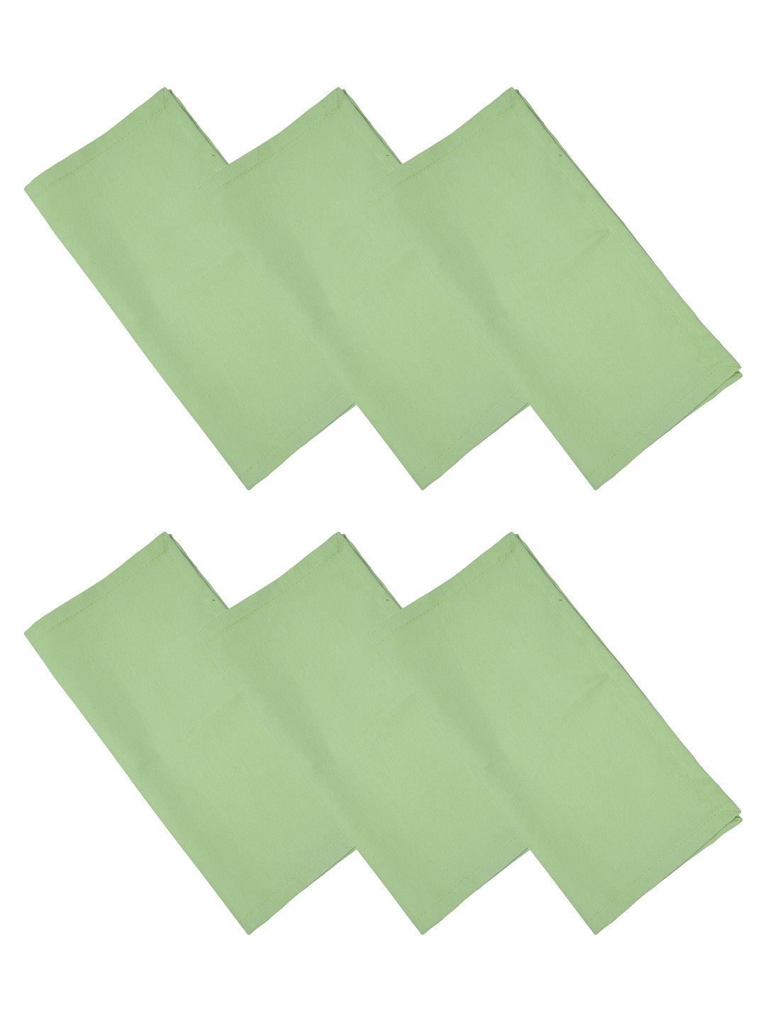 Set of 6 Cotton Plain Lime Green Color Table Napkin, 6pc Napkin Set