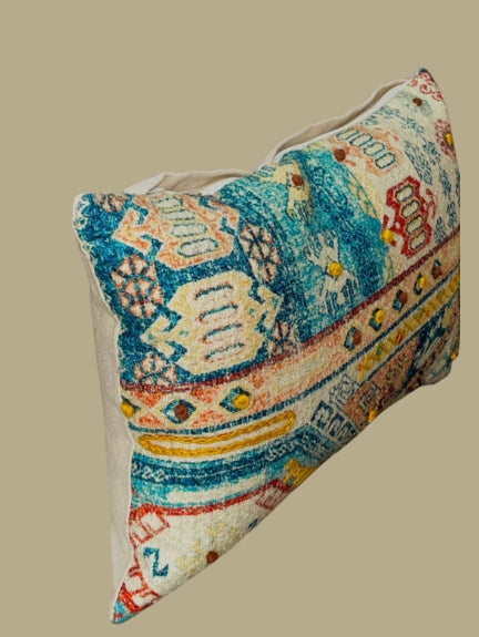 Set Of 2 Boho Mosaic Oblong Cushion – Tribal Ocean Edition