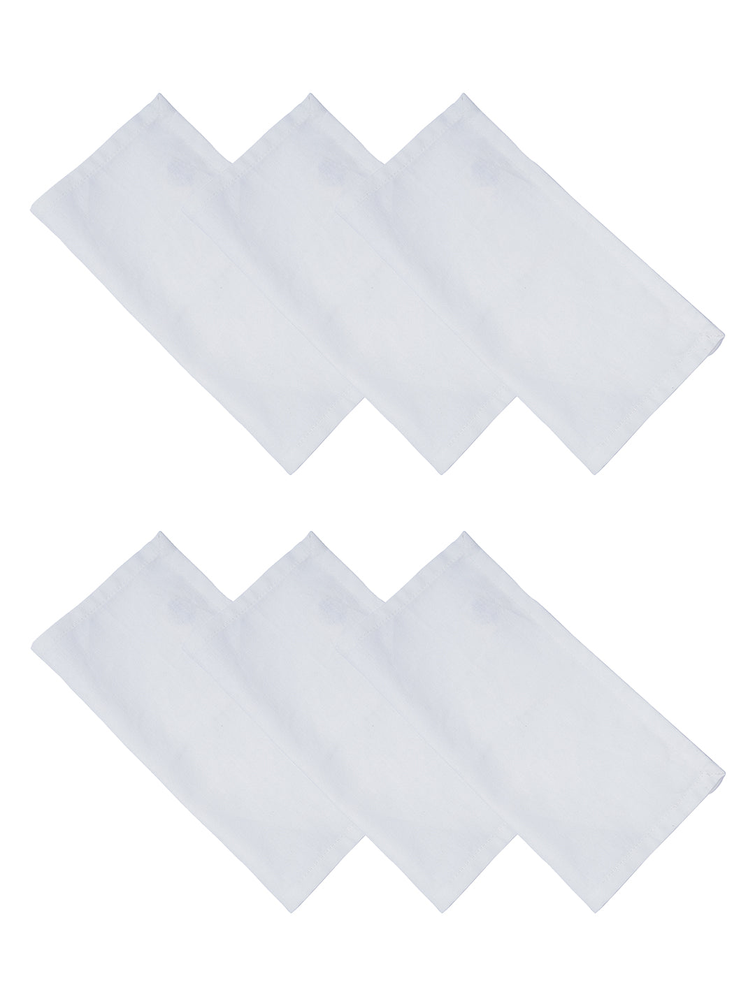 Set of 6 Cotton Plain White Color Table Napkin, 6pc Napkin Set