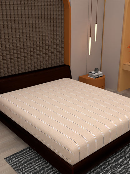 Set of 2 Solid Beige Color Cotton Single Bedcover Set, 1 Single Bedcover, with 1 Pillow Cover