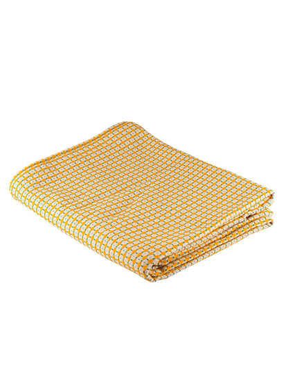 Set of 2 Dobby Design Yellow Color Cotton Single Bedcover Set, 1 Single Bedcover, with 1 Pillow Cover