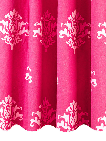 Printed Curtain in Pink/Fushia color made with  Cotton Material , Curtain - 1 pc