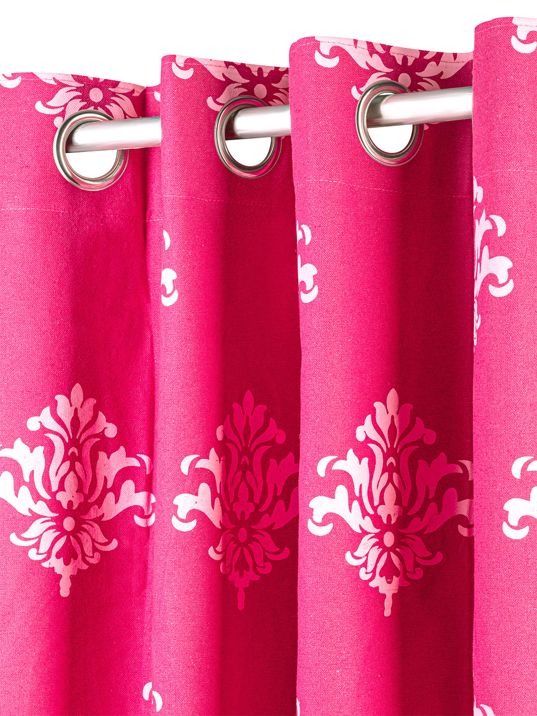 Printed Curtain in Pink/Fushia color made with  Cotton Material , Curtain - 1 pc