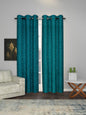 Curtains and Sheers in Firozi/Turquoise color made with  Polylinen Material , Curtain - 1 pc