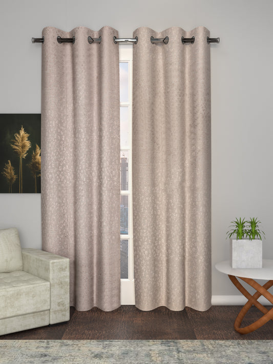 Jacquard Woven Curtain and Sheers in Grey color made with  Polycotton Material , Curtain - 1 pc