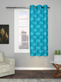 Printed Curtains in Firozi/Aqua color made with  Cotton Material , Curtain - 1 pc