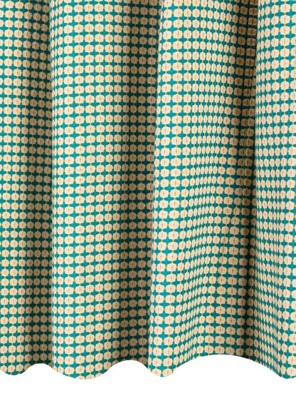 Jacquard Woven Curtains in Green color made with Cotton Material , Curtain - 1 pc