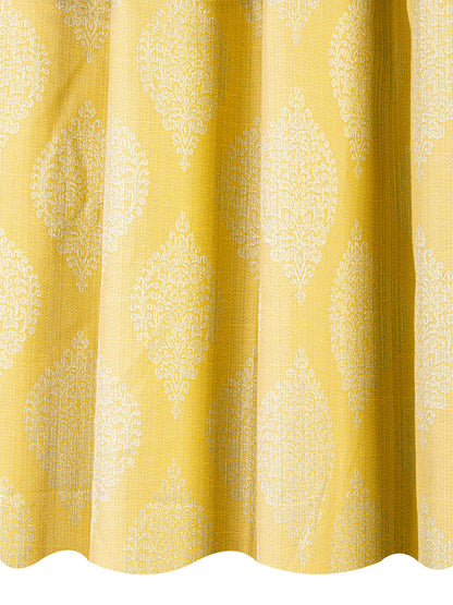 Jacquard woven Curtain in Yellow colour made with  Poly cotton Material , Curtain - 1 pc