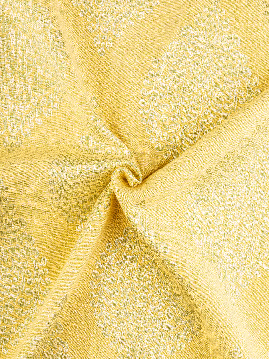 Jacquard woven Curtain in Yellow colour made with  Poly cotton Material , Curtain - 1 pc