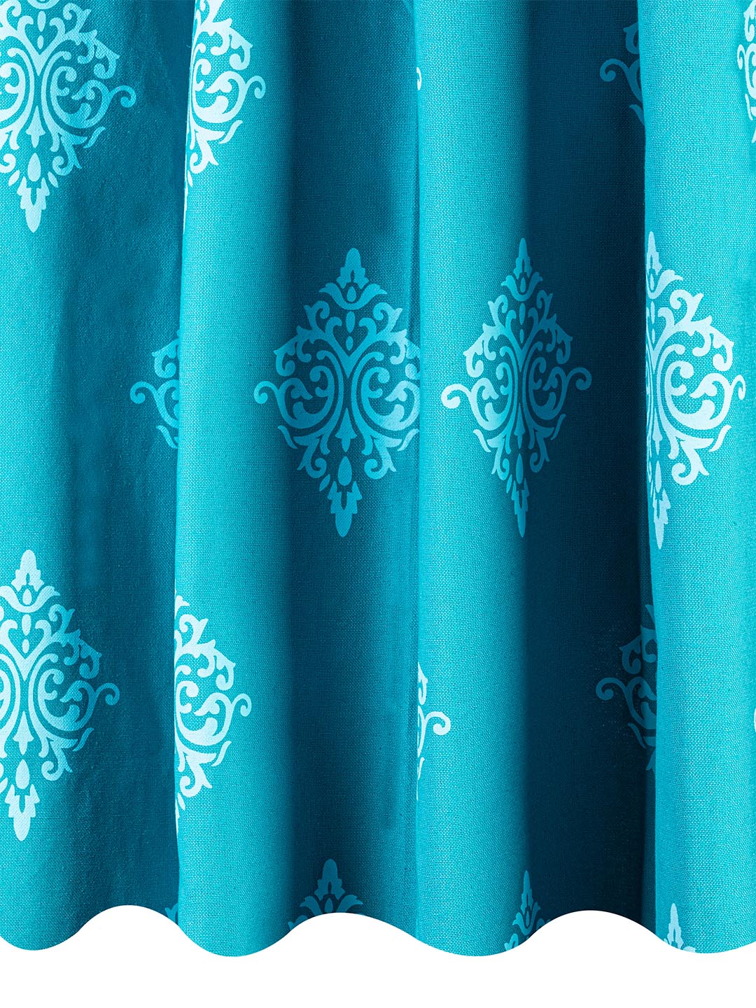 Printed Curtains in Firozi/Aqua color made with Cotton Material , Curtain - 1 pc