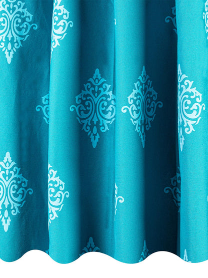 Printed Curtains in Firozi/Aqua color made with Cotton Material , Curtain - 1 pc