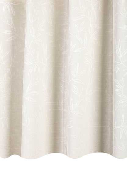 Jacquard woven Curtain in White color made with  Polycotton Material , Curtain - 1 pc