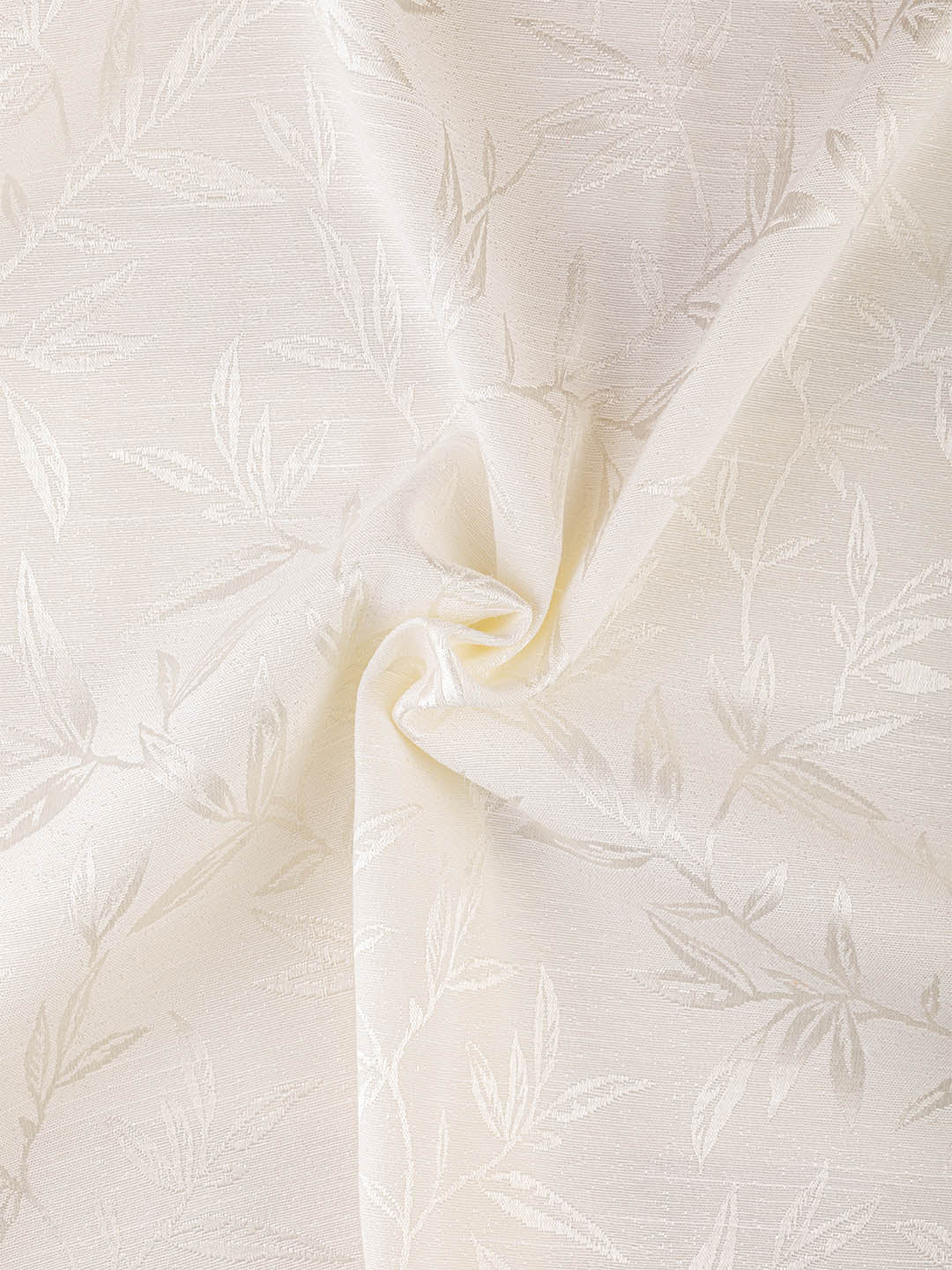 Jacquard woven Curtain in White color made with  Polycotton Material , Curtain - 1 pc