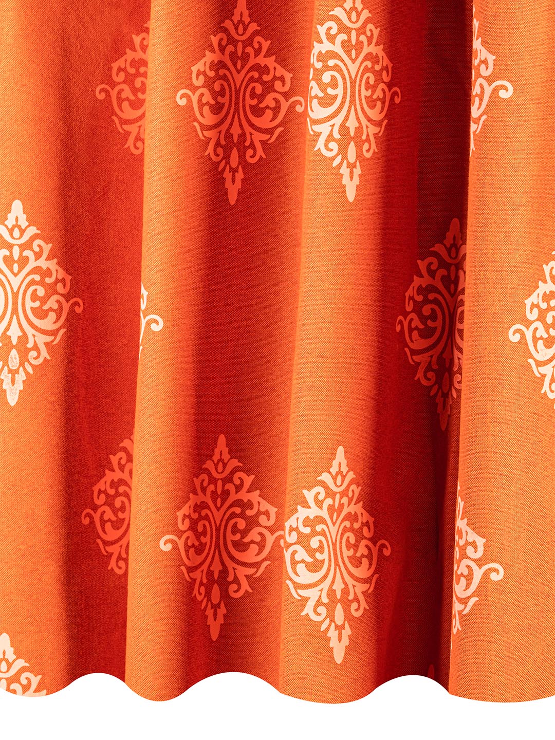 Shamray Damask printed Curtains in Rust color made with  Cotton Material , Curtain - 1 pc