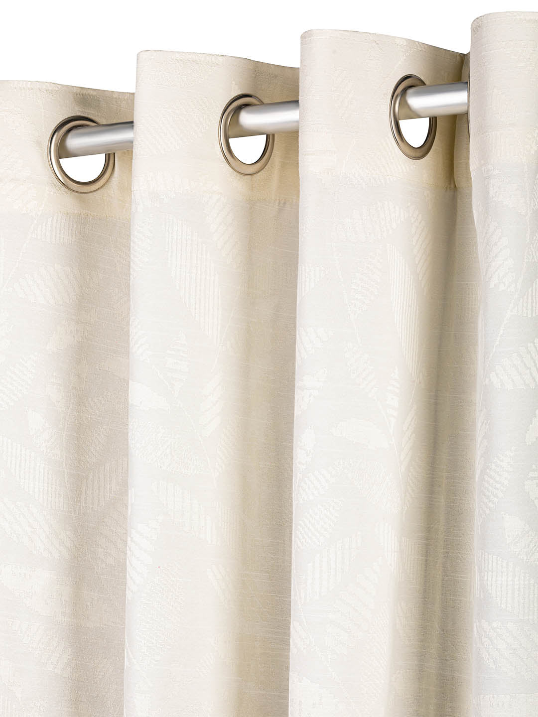 Jacquard Woven Curtain in White color made with  Polycotton Material , Curtain - 1 pc