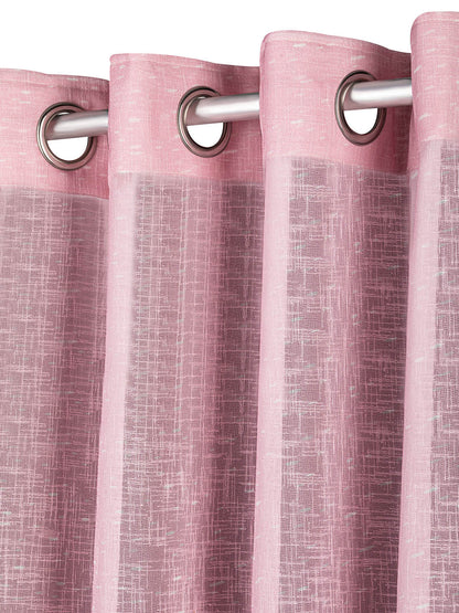 Sheer printed curtain in Light Pink color made with  Polylinen Material , Curtain - 1 pc