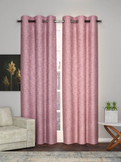 Sheer printed curtain in Light Pink color made with  Polylinen Material , Curtain - 1 pc