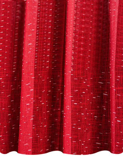 Sheer printed curtain in Red color made with  Polylinen Material , Curtain - 1 pc