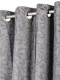 Jacquard Woven Curtain in Silver color made with  Polycotton Material , Curtain - 1 pc