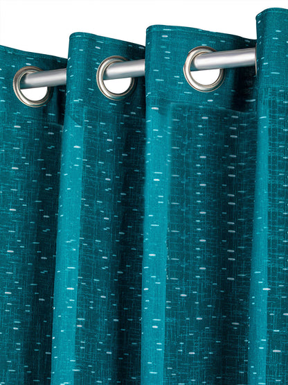 Curtains and Sheers in Firozi/Turquoise color made with  Polylinen Material , Curtain - 1 pc