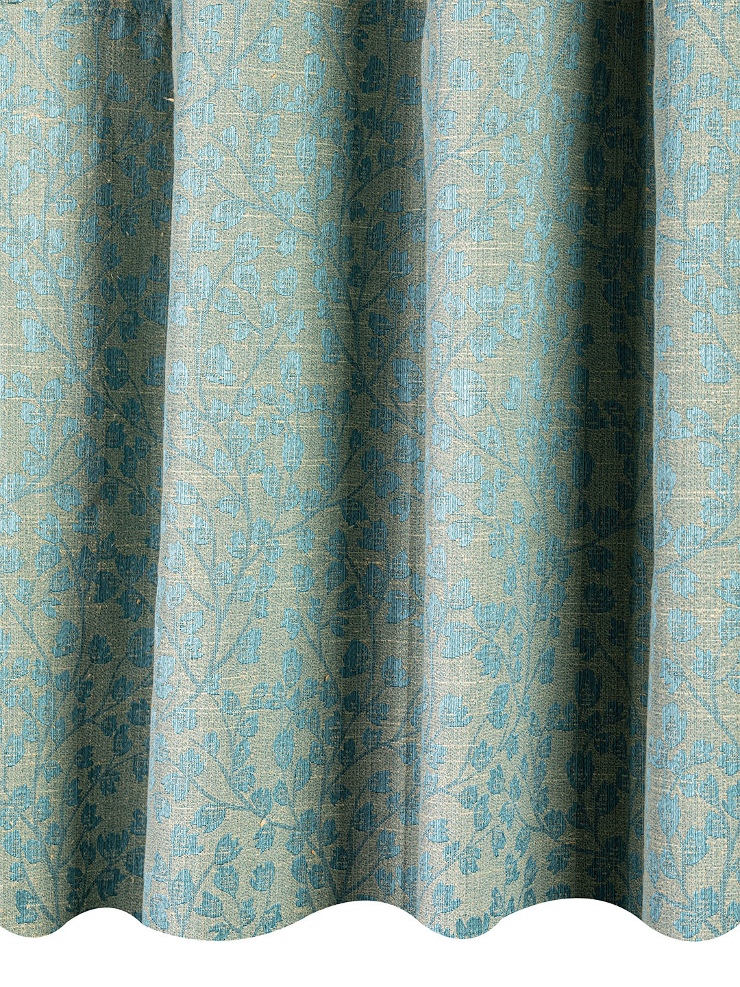 Jacquard woven Curtain  in Firozi color made with Polycotton Material , Curtain - 1 pc