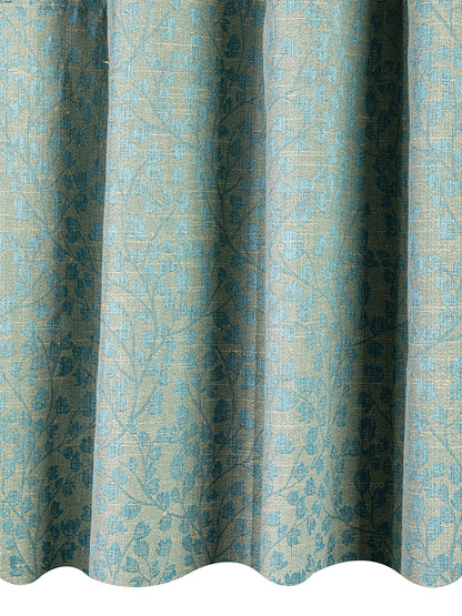 Jacquard woven Curtain  in Firozi color made with Polycotton Material , Curtain - 1 pc