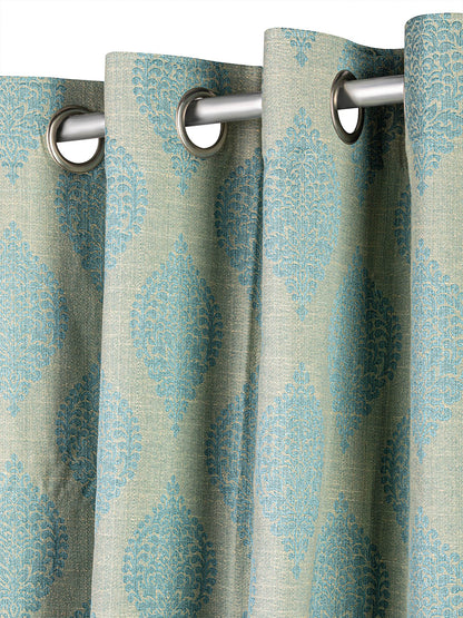 Curtains and Sheers in Firozi color made with  Polycotton Material , Curtain - 1 pc