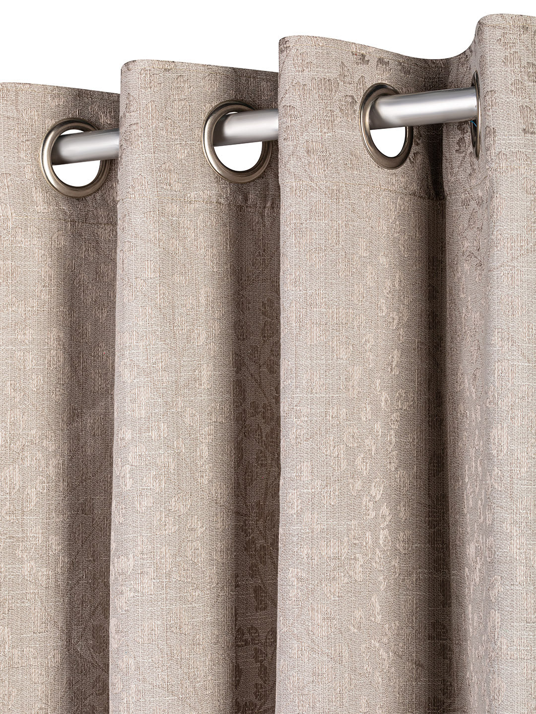 Jacquard Woven Curtain and Sheers in Grey color made with  Polycotton Material , Curtain - 1 pc