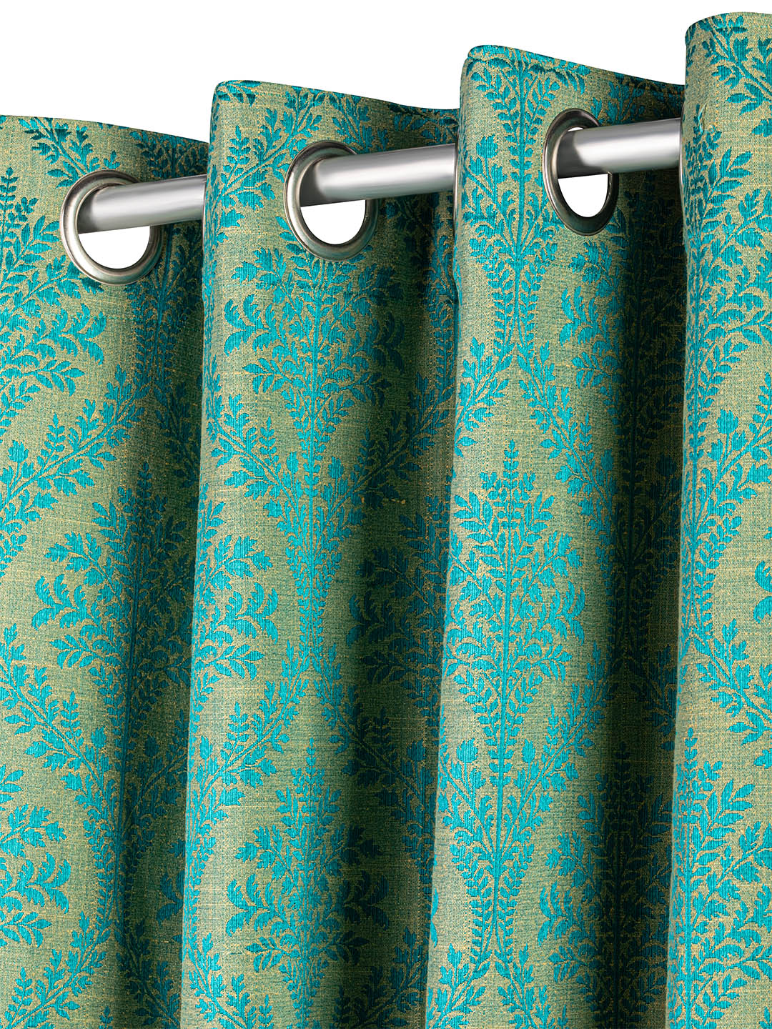 Curtains and Sheers in Firozi color made with  Polycotton Material , Curtain - 1 pc