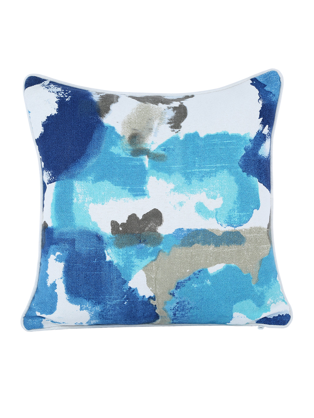 Cushion Cover 100% Cotton Floral Printed Cotton Blue, Pack of 5