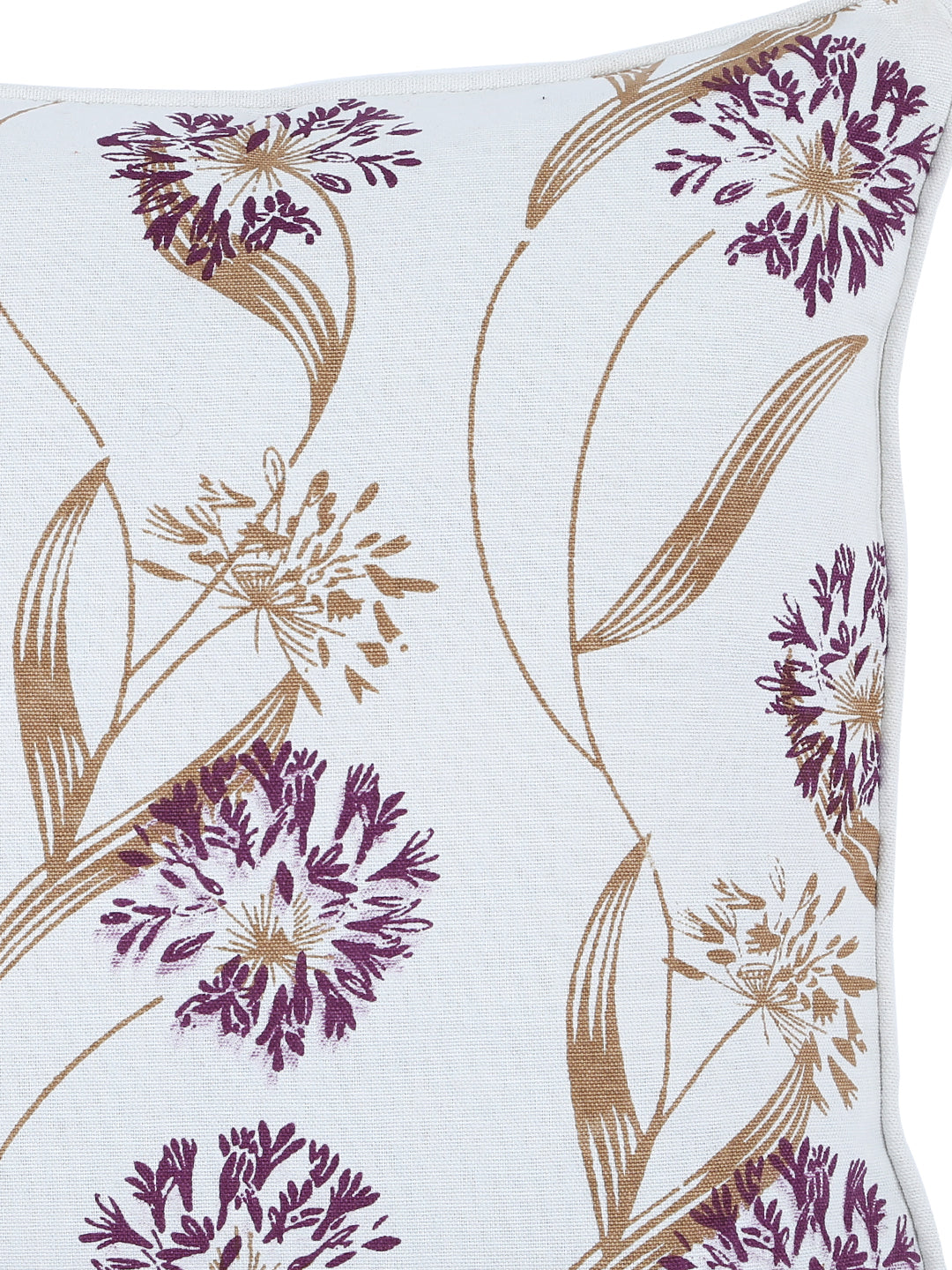 100% Cotton Floral Printed Cotton Purple Cushion Cover, Pack of 5