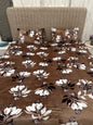 Soumya Brown Floral Warm Double Bedsheet with 2 pillow covers