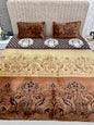 Soumya brown floral Warm Double Bedsheet with 2 pillow covers