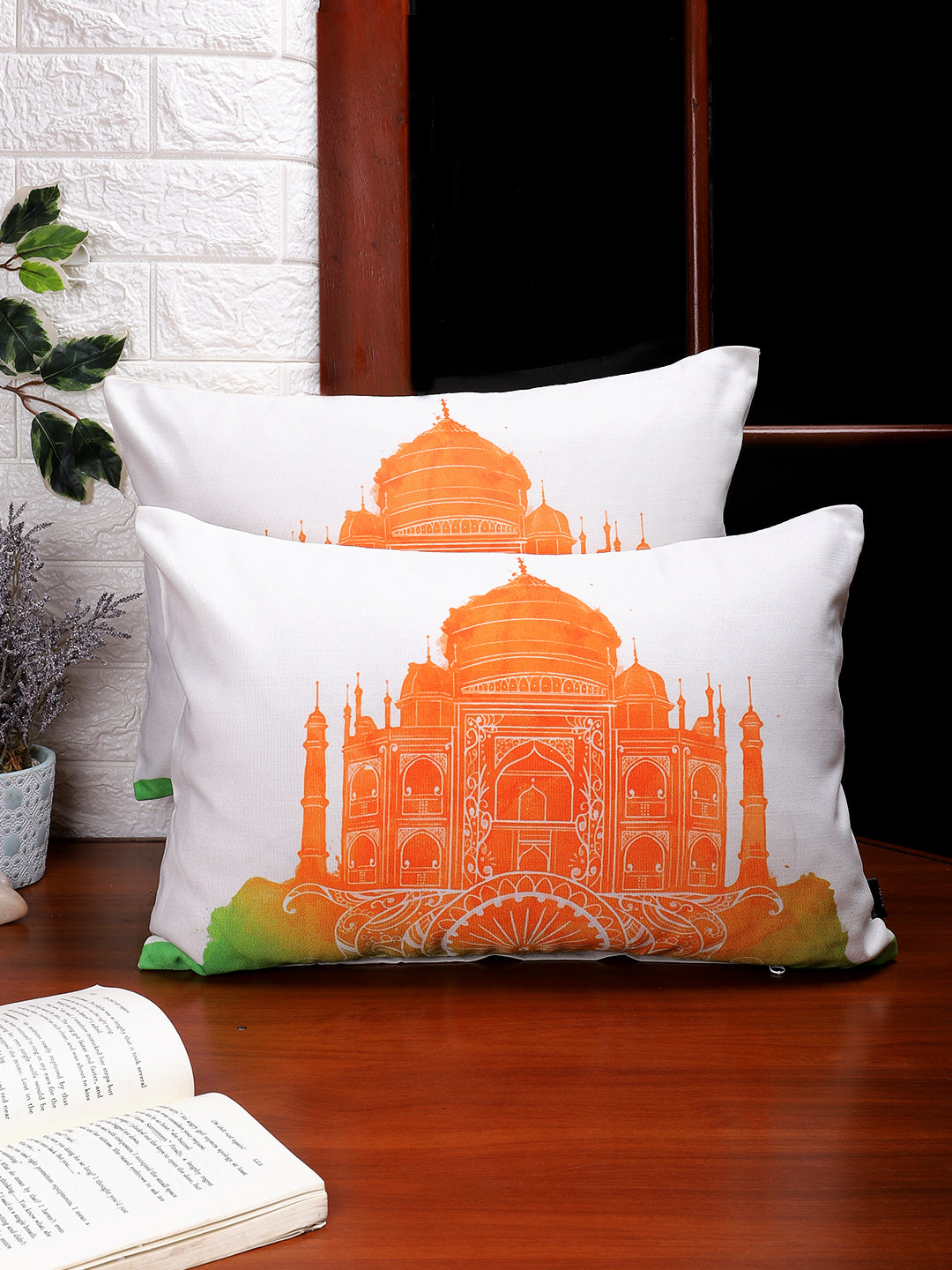 Set of 2 Decorative Sham/Baby/Rectangle Cushion Cover Digital Printed Premium Soft Polylinen Fabric Multi Color